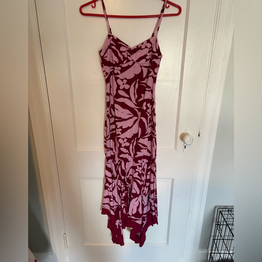 Dynamite Pink and Red Floral Maxi Dress